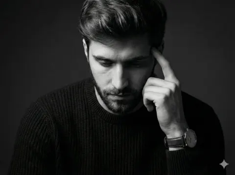 Contemplative Man Portrait