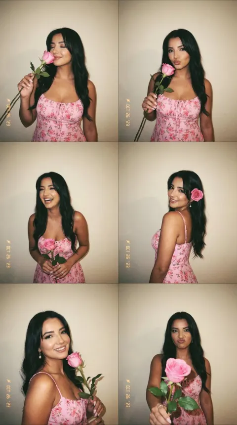 Pink Rose Film Photo Strip