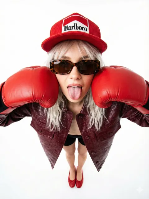 Red Boxing Cool Girl