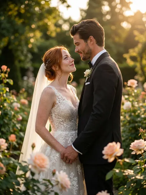 Luxury Wedding Golden Light Portrait