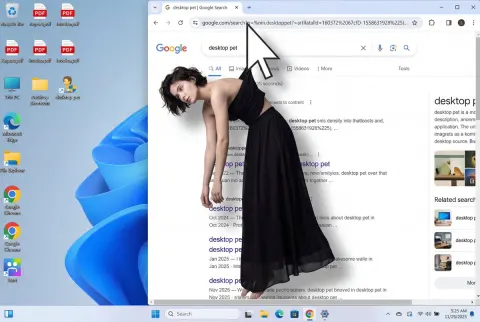 Cursor Suspends Woman In Browser