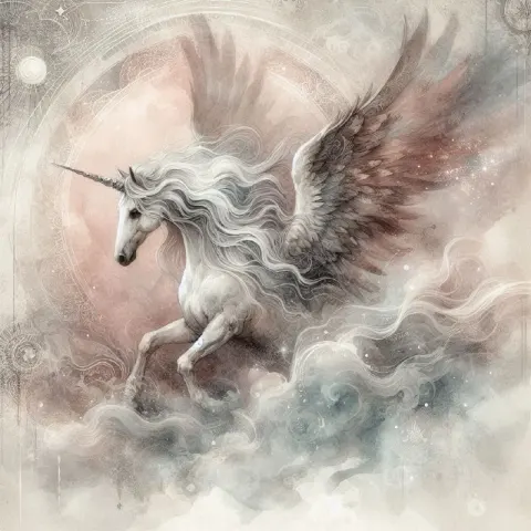 Majestic Unicorn in Dreamlike Mist