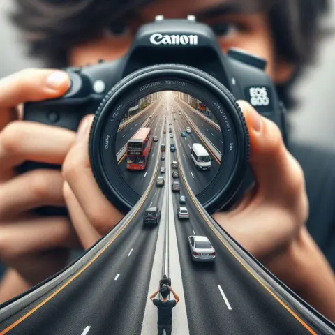 Road Through Camera Lens Illusion