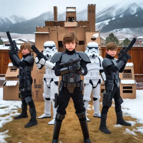 Young Heroes in Star Wars Reenactment