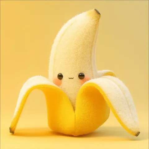 Cute Felted Banana with Split Peel