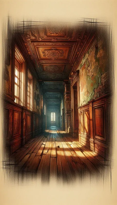 Scratched Pencil Drawing of Western Lobby