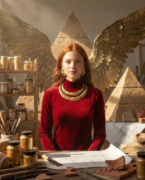 Gilt Goddess in Artisan Workshop