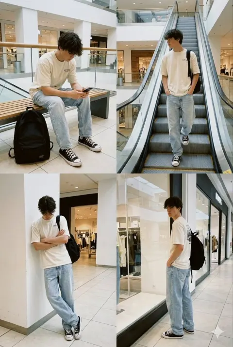 Tired Moment by Escalator