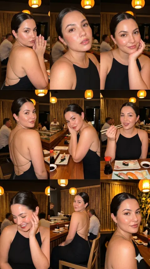 Sushi Bar Glamour Selfie Collage