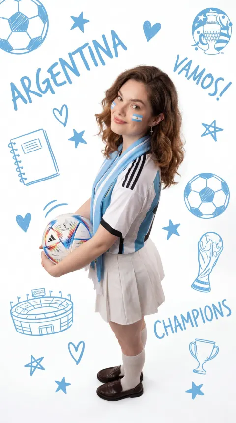 Argentina Football Fan Portrait