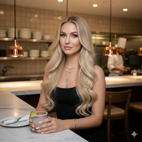 Blonde Beauty at Bar