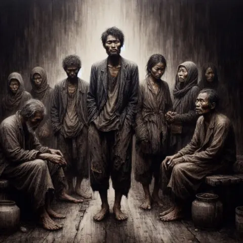 Realistic Portrait of Poverty Struggles