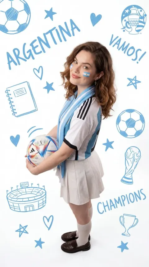Argentina Fan World Cup Portrait
