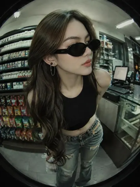 Y2K Baddie Fisheye Store Shoot