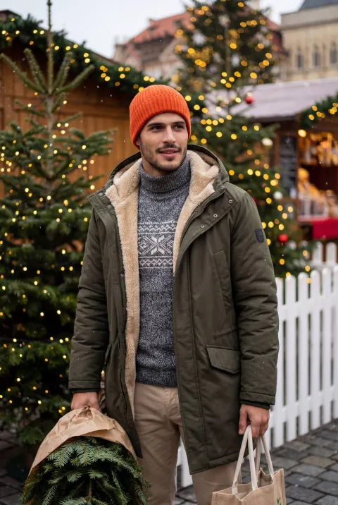 Cozy Christmas Market Portrait