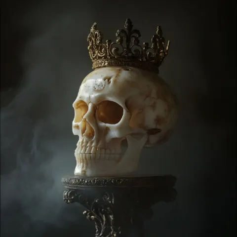 Ivory Crown Skull with Dramatic Lighting