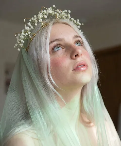 Ethereal Veil Portrait Digital Art