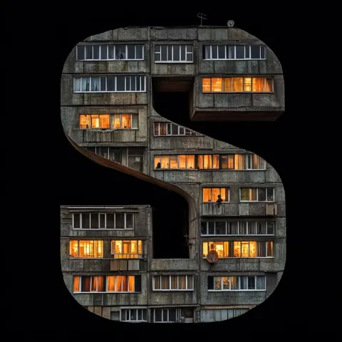 S-Shaped Soviet High-Rise Building