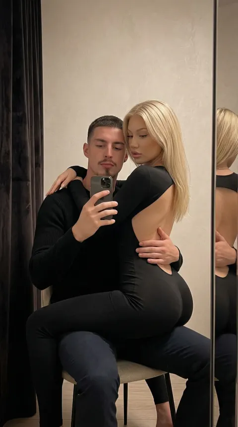 Couple Black Mirror Selfie Portrait