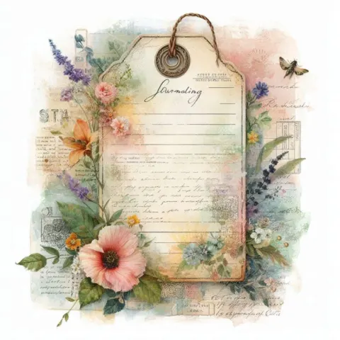 Vintage Floral Journaling Tag Design