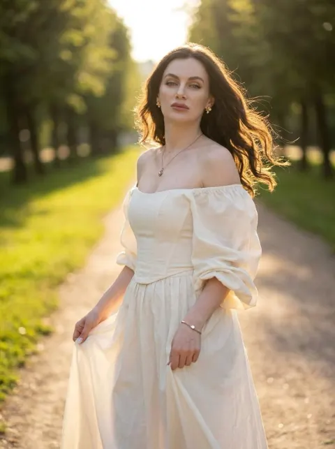 Golden Hour Portrait in Flowing Dress