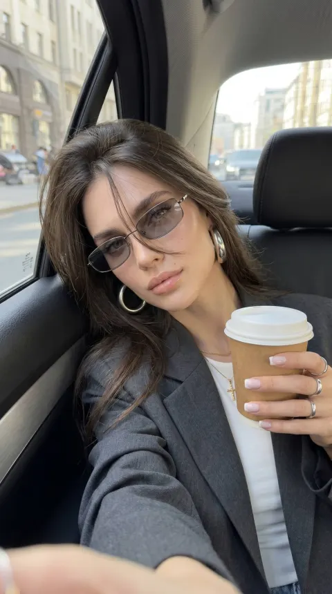 Casual Luxury Car Selfie Moment