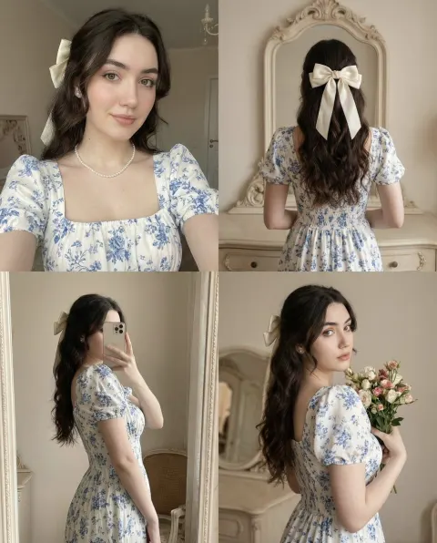 Vintage 4-Panel Portrait
