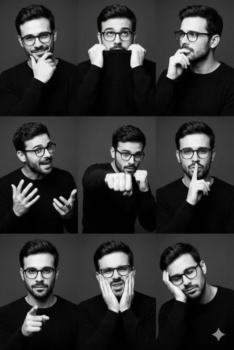 Black and White Men's Portrait