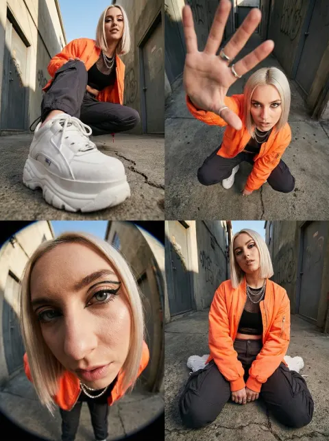 Neon Streetwear Wide-Angle Editorial