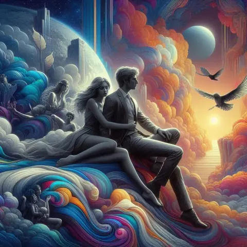 Fiction romance Technicolor black and white