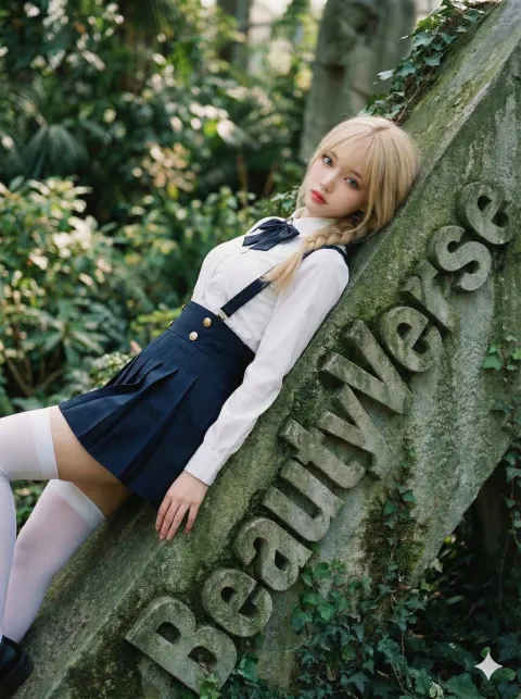 High-Fashion Garden Diagonal Portrait