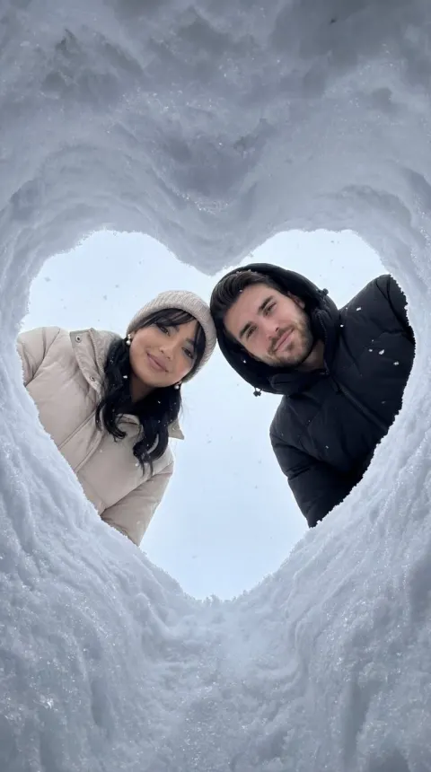Romantic Winter Snow Heart POV