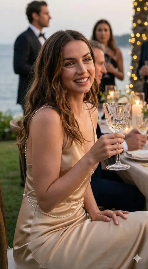 Champagne Glamour Garden Party Portrait