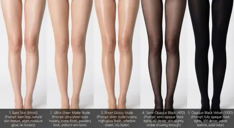 Hosiery Texture Comparison Guide