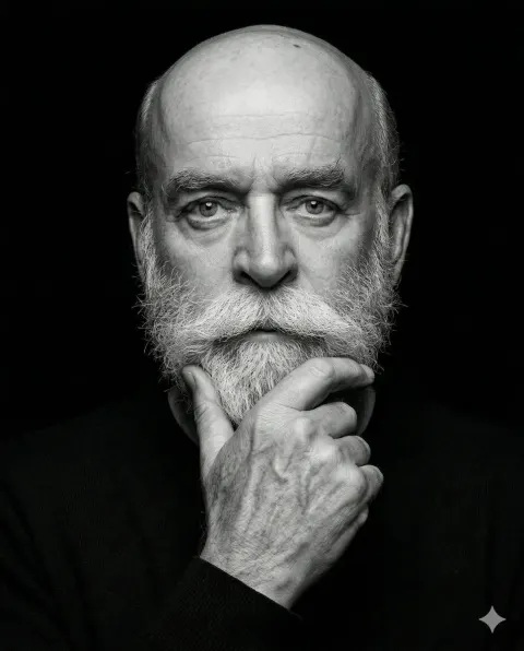 Striking Monochrome Thinker Portrait