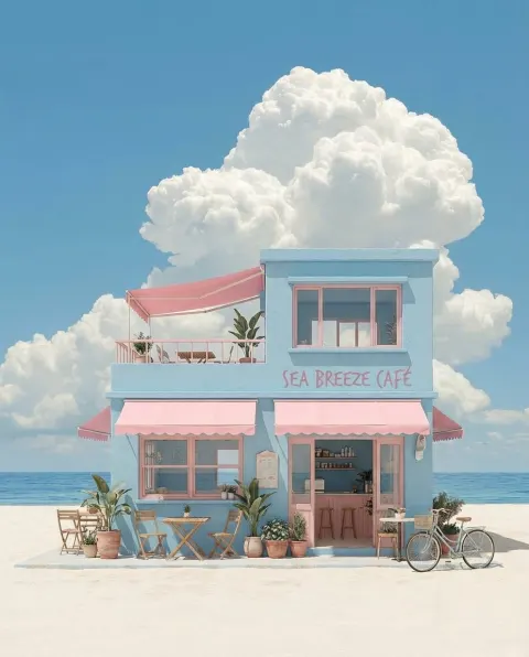 Dreamy Pastel Seaside Shop