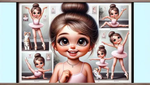 Whimsical Ballerina Girl Collage