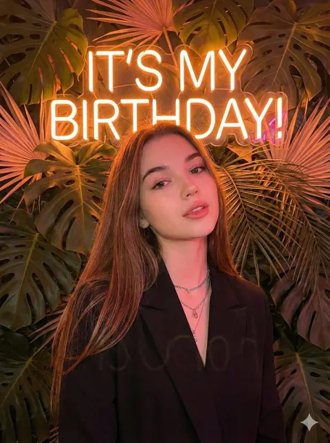 Stylish Neon Birthday Poster