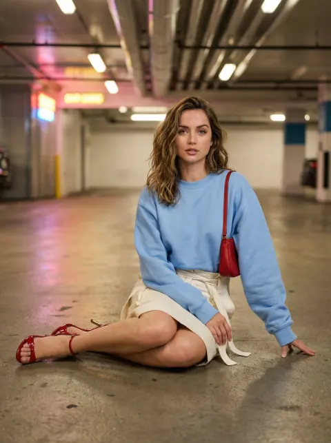 Neon Garage Fashion Editorial Portrait