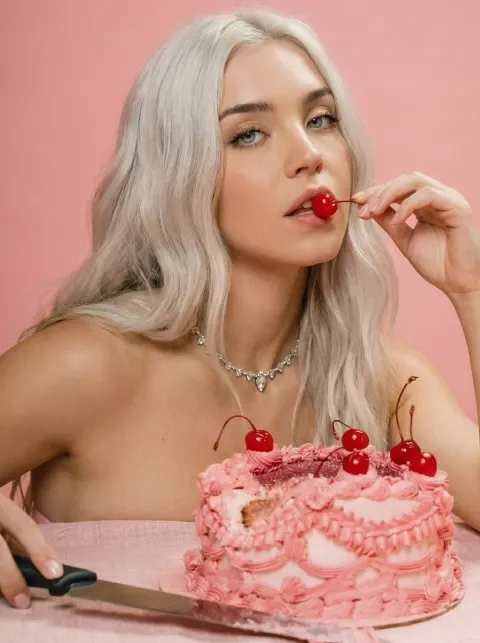 Pink Aesthetic Birthday Cake Portrait