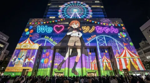 Amusement Park Building Projection Mapping