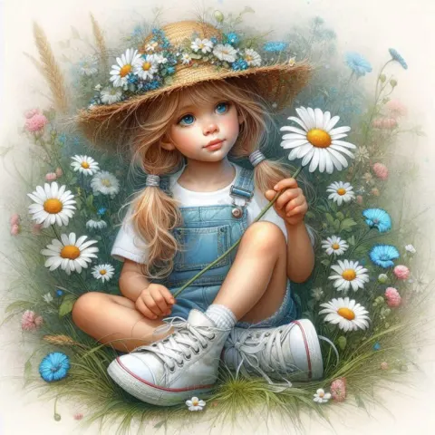 Whimsical 3D HD Summer Girl