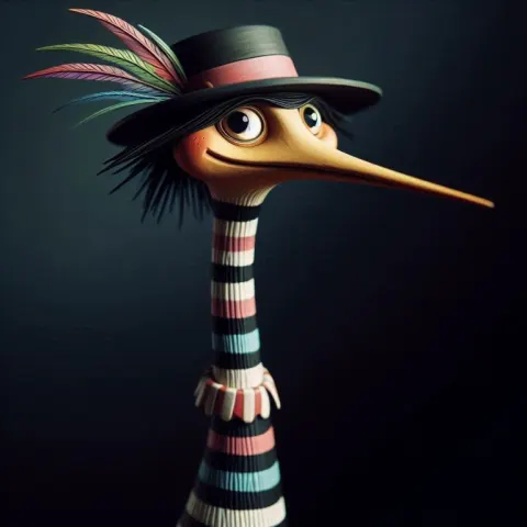 Whimsical Long Neck Figure