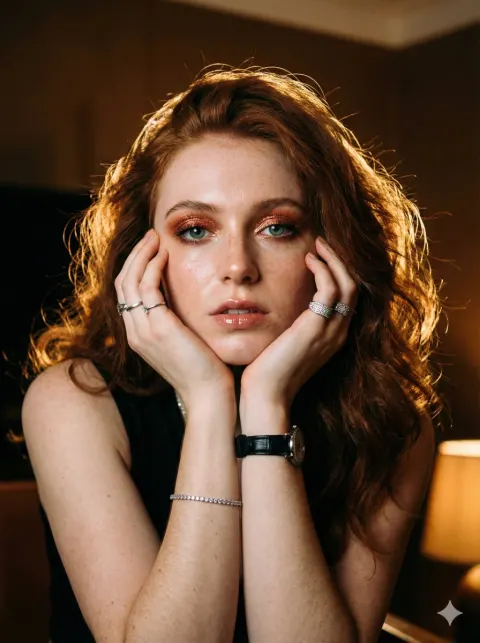 Copper-Haired Beauty Gaze