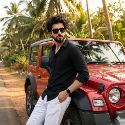 Cinematic Tropical SUV Men Portrait