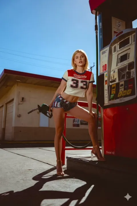 Retro Gas Station Pin-Up Shoot