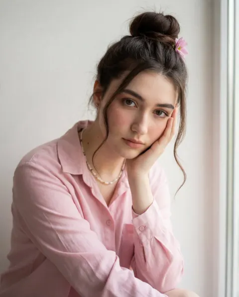 Soft Pink Portrait Serenity