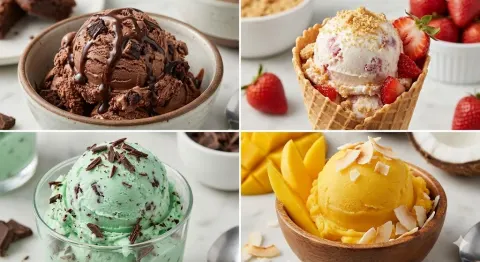 Four-Flavor Ice Cream Art Grid