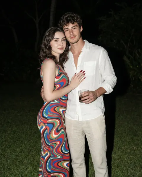 Intimate Nighttime Embrace in Flash Photography