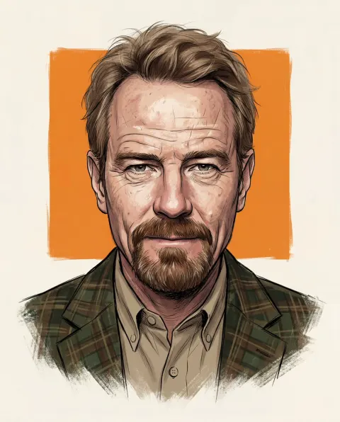 Plaid Jacket Portrait Illustration